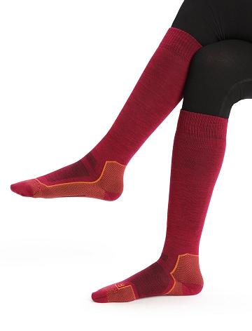 Cherry / Clove Icebreaker Merino Ski+ Ultralight Over the Calf Women's Socks | AU 1441TCEV